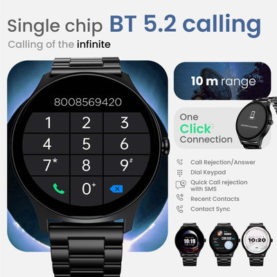 Dire Smartwatch 1.38 Curved HD Display BT Calling Jet Black