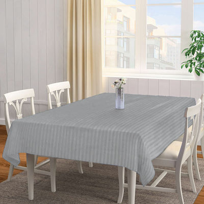 Cotton Blend Table Cloth | Dining Table Cover | Grey | 72 x 52 inches