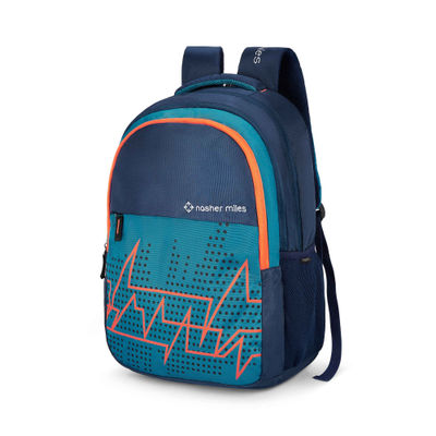 Pulse Backpack- Unisex- 3 Compartment Casual College Bag- Cyan - 45L