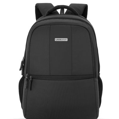 Unisex Solid Polyester 28 L Padded Grab Handle Laptop Backpack | Black - 15.6 Inches