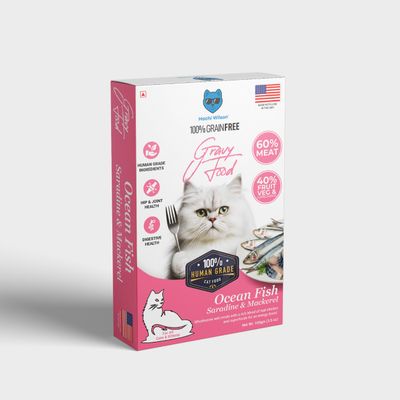 Premium Ocean fish Sardine and Mackerel Gravy Cat food