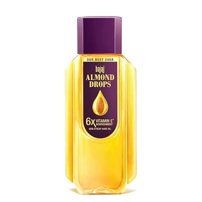 Bajaj Almond Drops Hair Oil with 2x Hairfall Reduction and 6x Vitamin E & Almond Oil