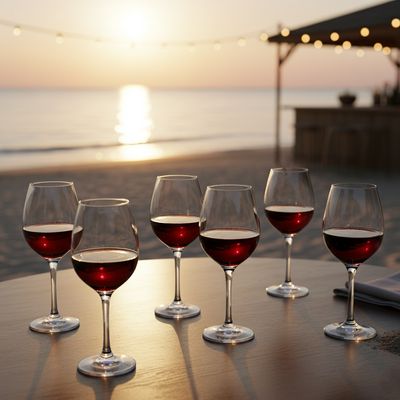 Wine Glass | Set of 6 | 320 ml | Lead Free | Blackcarrot
