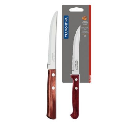 Plenus Stainless Steel Fruit Knife/, 12cm/4.7 inch | Black | Wavy/Serrated Edge Knife | Polypropylene Handle | Dishwasher Safe | 5 Year Warranty | Made in Brazil