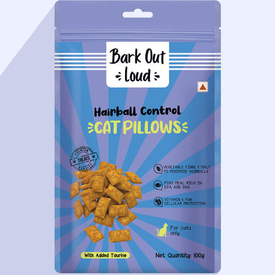 Cat Treat - Hairball Control Cat Pillows with Taurine & Vitamin E (Made in Spain)