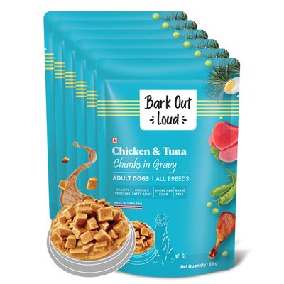 Dog Food Chicken Tuna Chunks Gravy Grain Free Wet Adult All Breeds