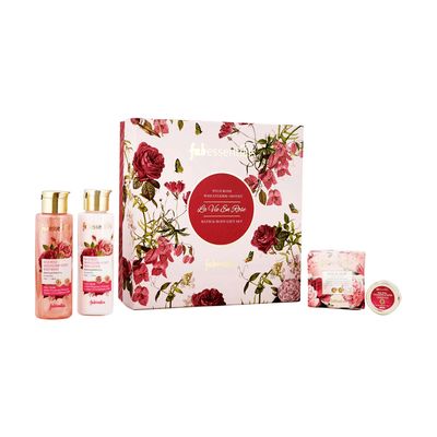 Fabessentials Wild Rose Wheatgerm Honey La Vie En Rose Luxury Bath - Body Gift Set