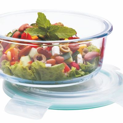 Lock N Store Round Borosilicate Glass Container | 1750 ml | Transparent