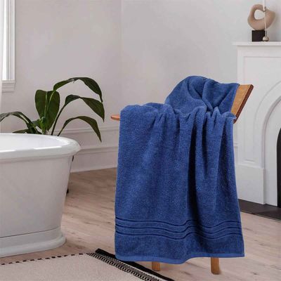 by myTrident Comfort Living Cotton Bath Towel | 70cm x 140cm | 400 GSM | Navy Blue