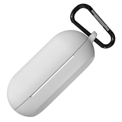 Portable Silicone Case Cover Scratch-Resistant, Non-Slip Grip, Carabiner Clip Compatible with Keychain for Sony WF-C500 TWS Case Full Protection Shockproof Case Cover Anti Fall Anti Dust (Grey)