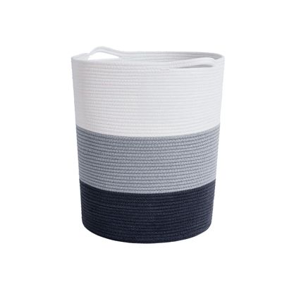 Jute Rope Basket | Organizer for Laundry, Gifts & Planters - White, Grey & Black