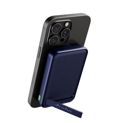 Mag Safe Wireless Power Bank 10000mAh with Stand, 22.5W Fast Charge | iPhone & Qi Devices Blue