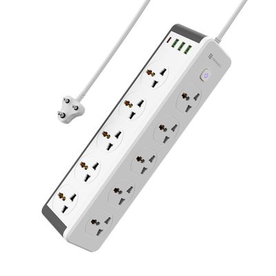 Power Plate 14 Extension Board with 10 Universal Sockets,3 Meter Long Cord, 2500W(White)
