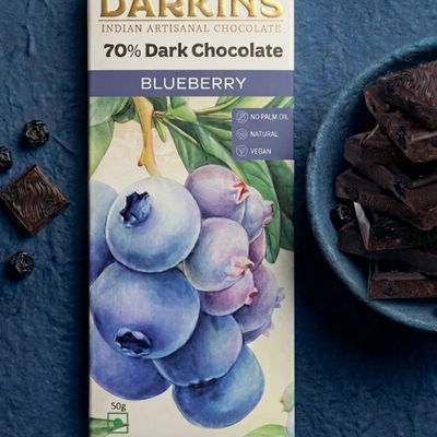 Darkins Indian Artisanal 70% Dark Blueberry Chocolate