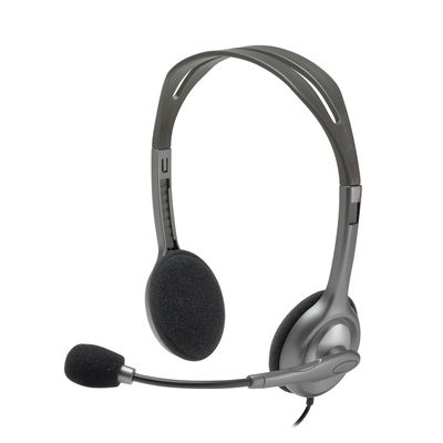 H110 Wired On Ear Headphones With Mic, Stereo With Noise-Cancelling,3.5-Mm Dual Audio Jack, Pc/Mac/Laptop- Black