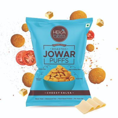 Roasted Jowar Puffs Cheesy Salsa | Low Calorie & Healthy Snacks