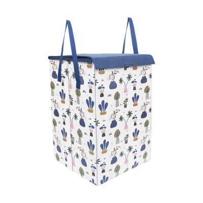 75 L Folding Laundry Hamper | Clothes Basket with Lid & Carry Handles | White - Large