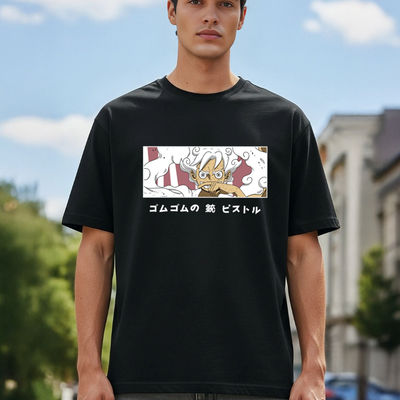 Men's Round Neck half sleeve Oversized T-shirt |AA(ARN)BLACK133 | Black - L