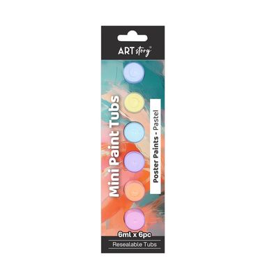 Mini Paint Tubs Poster Paint Pastel 6 ml x 6 shades LB