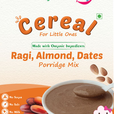 Tummy Friendly Foods Ragi Almond Dates & Oats Mix | Organic Farm Baby Food | MultiGrain Cereal