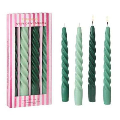 Spiral Candles, Pack Of 4, 8 inch | Whiff Of Wilderness