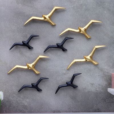Flying Black & Gold Aluminium Bird