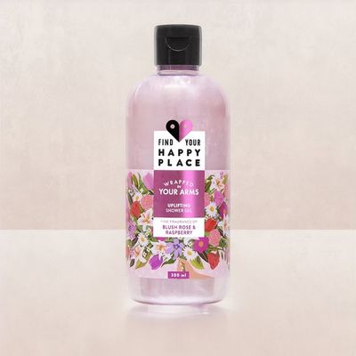 Find Your Happy Place Wrapped In Your Arms Shower Gel Blush Rose & Raspberry