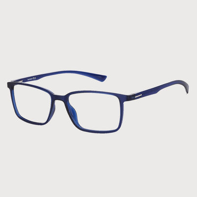 Unisex Block Print TR90 Computer Glasses | Blue - L