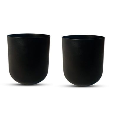 REVA Home Decor Vase I Flower Pot - Indoor Plant Vase I Black - Set of 2
