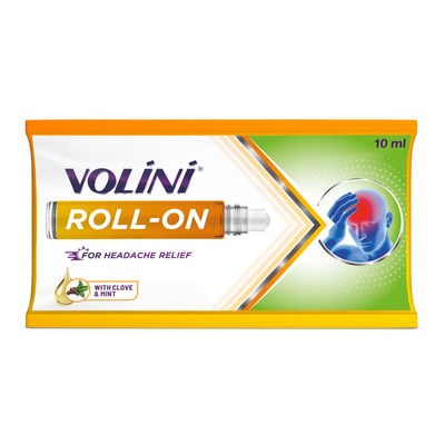 Volini Headache Relief Roll-On | Clove & Mint | Instant Non-Greasy Relief