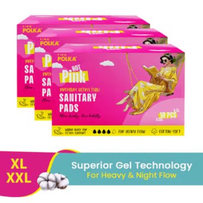 Hot Pink 18 XL + 12 XXL Sanitary Pads