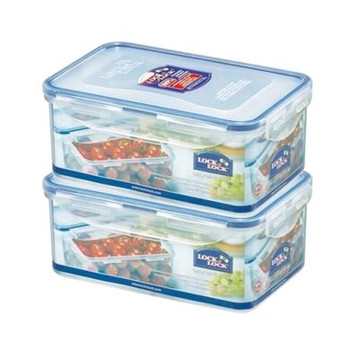 LocknLock HPL817H Classics Rectangular Plastic Airtight Storage Containers | Transparent - 1.4 L