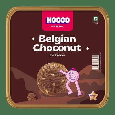 Hocco Belgian Choconut Ice Cream Tub | Nutty & Creamy