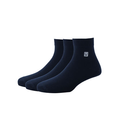 Men's Cotton Quarter Length Plain Socks - Navy