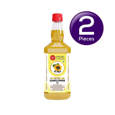 Wood Pressed Sunflower Oil | Cold Pressed - Extracted on Wooden Churner Combo