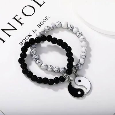 Couple Double Lane Magnet Bracelet White Regular