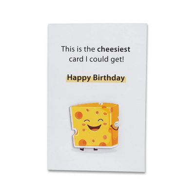 3d Greeting Card & Envelope Cheesiest Card 4 x 6 Inch Approx 2 Pc Lb