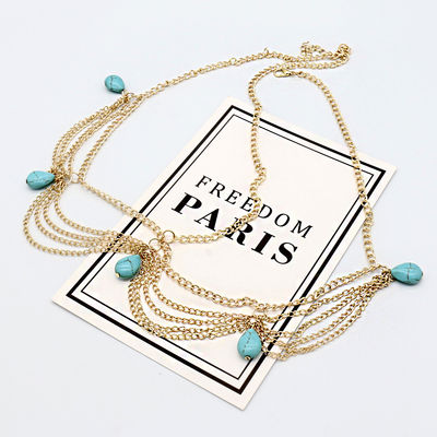 Unwind by Yellow Chimes Gold Toned Multilayer Head Jewellery for Women