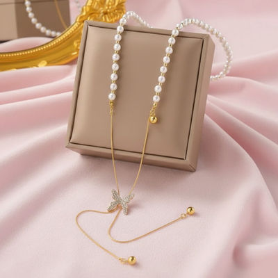 Women's Butterfly Pendant Chain Gold Onesize