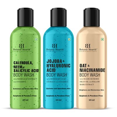 Botanic Hearth Pack of 3 body washes | Calendula | Jojoba | Oat