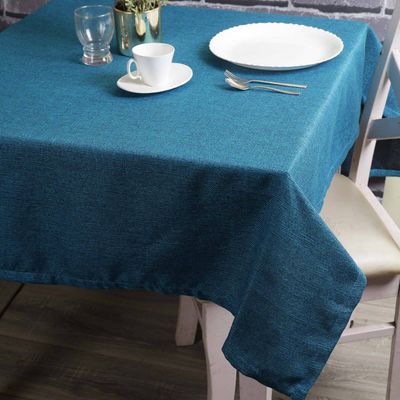 Aqua Jute Table Cloth Dining Table Cover | 40x40 in