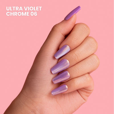 Press Play Instant Luxury Press-On Nails Kit - Ultra Violet Chrome 06