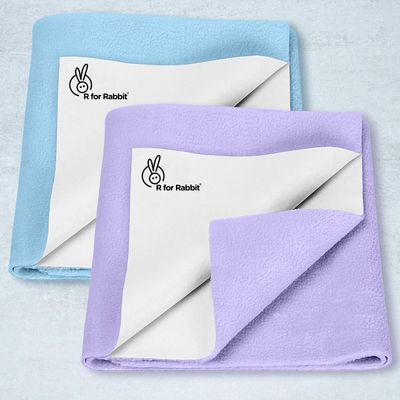 Waterproof Quick Dry Sheet Bliss(Size-L,Blue-Purple,Pack of 2)