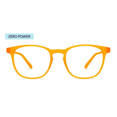 Unisex Solid Plastic Computer Glasses | Amber - L
