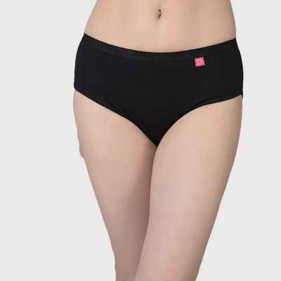 Women's Combed Cotton Solid Outer Elasticated Hipster Panty | Pack Of 2 | Assorted | M