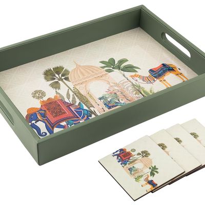Serving Tray - Royal Gaja With Four Free Matching Coasters