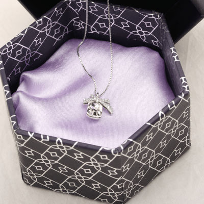 Silverfiire Sterling Silver 16Inch Pinkbow Necklace