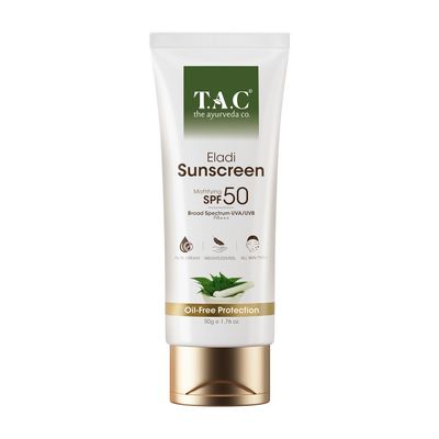TAC Eladi Sunscreen SPF 50 PA+++ Mattifying, Invisible, No White Cast, Oily Skin