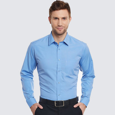 Men Blue Solid Slim Fit Formal Shirt-40