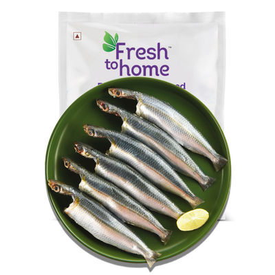 FreshtoHome Sardine / Mathi Cleaned with Partial Head (280g to 300g Pack)
